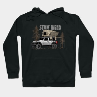 Stay Wild Jeep Camp - Adventure white Jeep Camp Stay Wild for Outdoor Jeep enthusiasts Hoodie